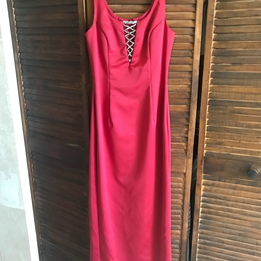 Long red dress